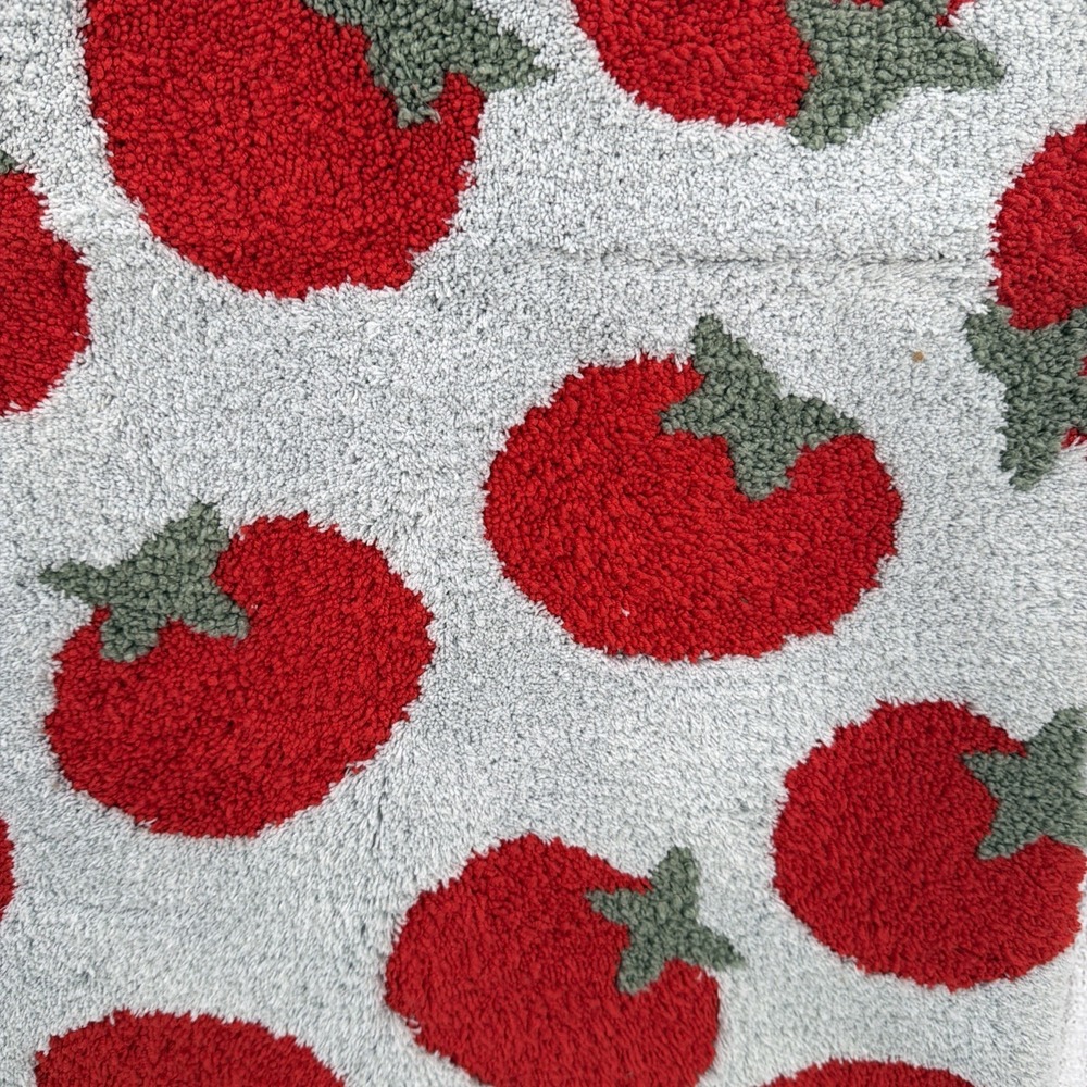 Rachel Ashwell Bathroom Mat 21x31 Blue Red Tomatoes Cottage Shabby Chic Rug - Picture 4 of 9